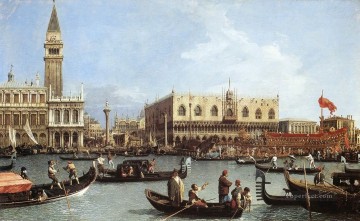 Canaletto Painting - Regreso Del Bucentoro Al Molo El Día De La Ascensión Canaletto